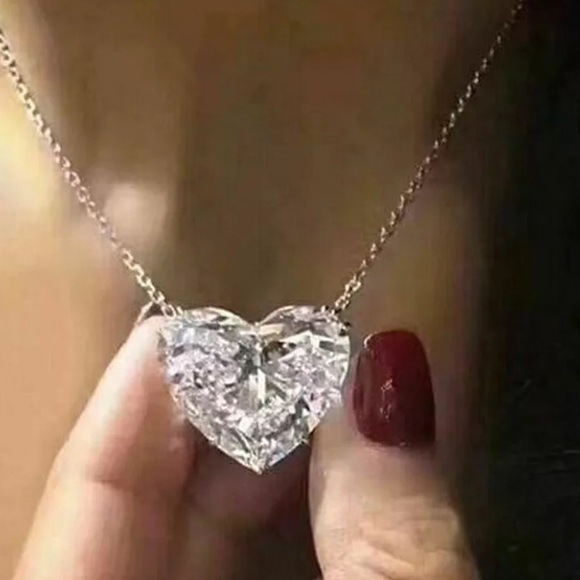 The Bubble Heart white sapphire ❤️ 925 Pendant necklace - Picture 2 of 12